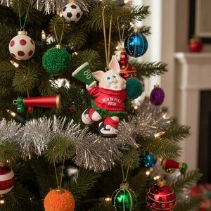 Vintage Hallmark Rah Rah Rabbit Christmas Ornament Holiday Decor Retro Gift